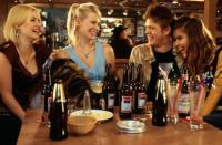 Ivana Milicevic as Stacey, American Dreamgirl, 
January Jones as Jeannie, American Angel, 
Kris Marshall as Colin Frissell and 
Elisha Cuthbert as Carol-Anne, American Goddess