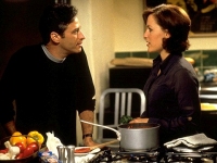 Gillian Anderson as Meredith and Jon Stewart as Trent