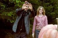 Director Alfonso Cuaron and Emma Watson as Hermione Granger behind the scenes on the set of 'Harry Potter and the Prisoner of Azkaban'