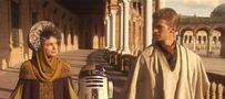 Senator Padm' Amidala, R2-D2 and Anakin Skywalker