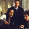Angelina Jolie with 
	Chris Barrie as Hilary the butler 
	and Noah Taylor as Bryce